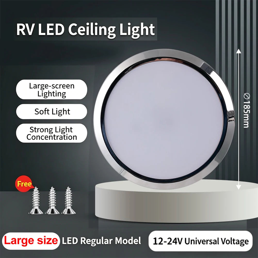 lampe led moderne adhésive éclairage intérieur véhicule blanc 6000k tactile 12v 24v 185mm 150mm