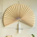ventilateur mural bambou rouge beige gris vert rayures minimaliste tassel