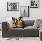 housse coussin imprimé pop art chat dinosaure trophées crânes étoiles outrage lit chambre decoration