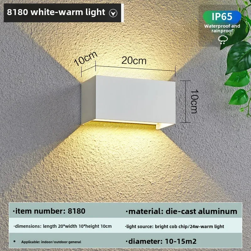 applique murale contemporaine led 24w 12w 6w noir blanche aluminium étanche ip65