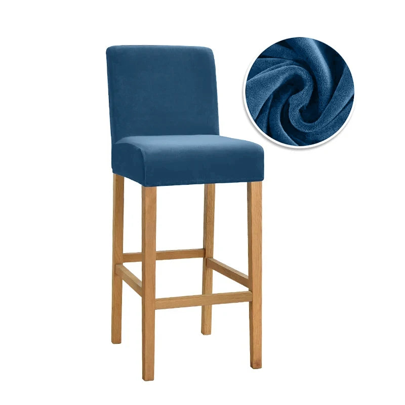 couvre tabouret moderne tabourets bar lavables tissu plush uni couleur bleu jaune vert orange