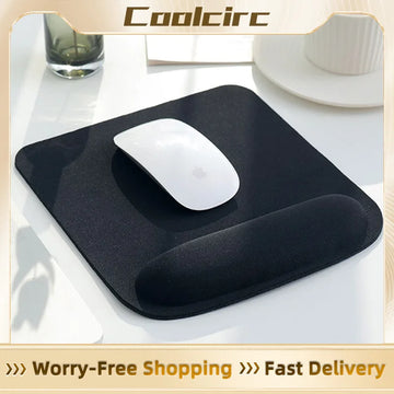 tapis souris ergonomique repose poignet noir surface texturée antidérapant mousse portable souris sans fil