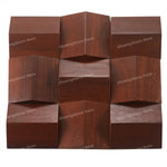 panneau décoratif bois cubes géométriques moderne marron clair foncé autocolant 3d