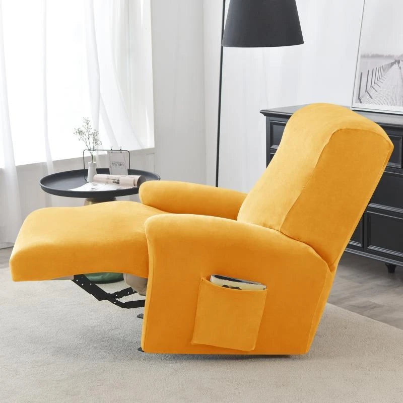 housse canapé fauteuil relax velours doux gris jaune rose bleu moderne extensible