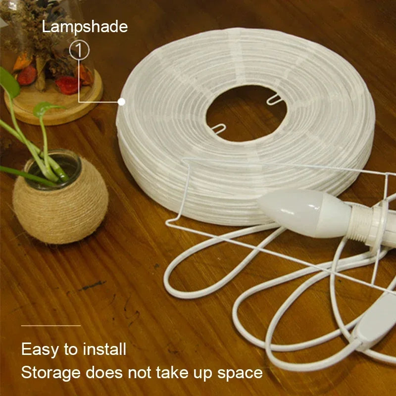 lampe table led moderne blanche papier gaufré chambre décoration intérieure affiches scènes marines