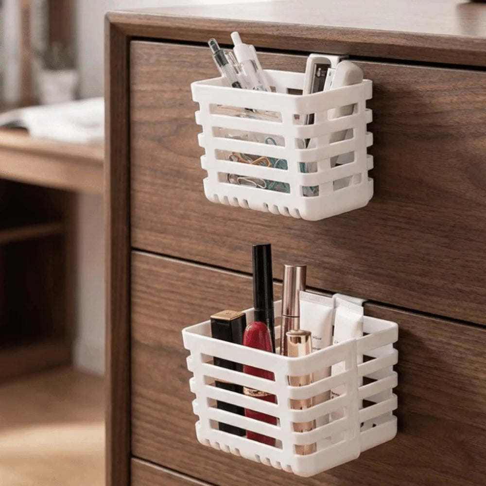 panier rangement blanc grille moderne adhésif cuisine chambre organisation sans bpa