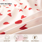 ensemble literie moderne coeurs rouges imprimés blanc 135x200cm 150x200cm polyester doux