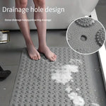 tapis bain antidérapant perforé gris blanc points massage 35x70cm salle bain moderne fonctionnel