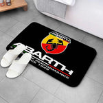 tapis moderne abarth logo scorpion noir rouge salon entrée antidérapant polyester