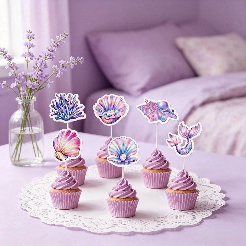 décoration fête sirène poisson coquillage étoile mer anniversaire enfant violet bleu rose blanc