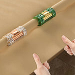 fixateur draps transparent vert foncé clip housses couette moderne diamants texturé lisse brillant