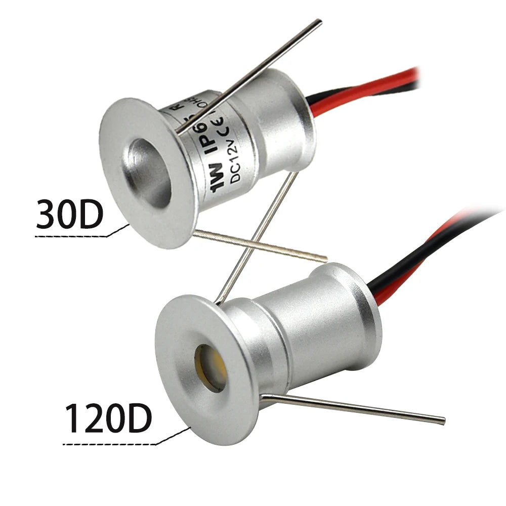 projecteur led 1w 12v argenté moderne cuisine chambre spots événements