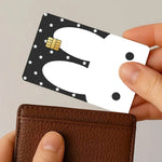 autocollants protection cartes credit transport commun dessin animal mignon points etoiles blanc noir adhésifs