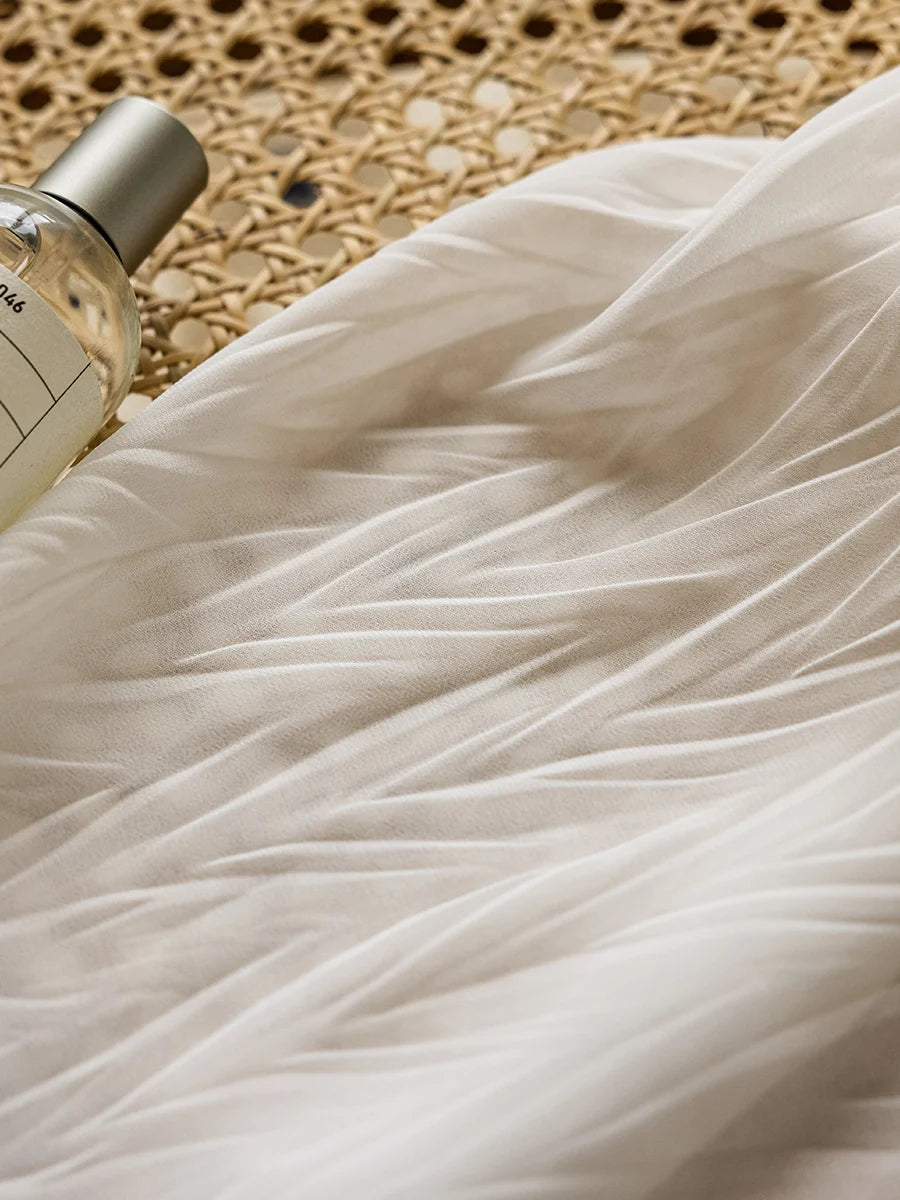 Détail du tissu mousseline opaque du rideau en fil
