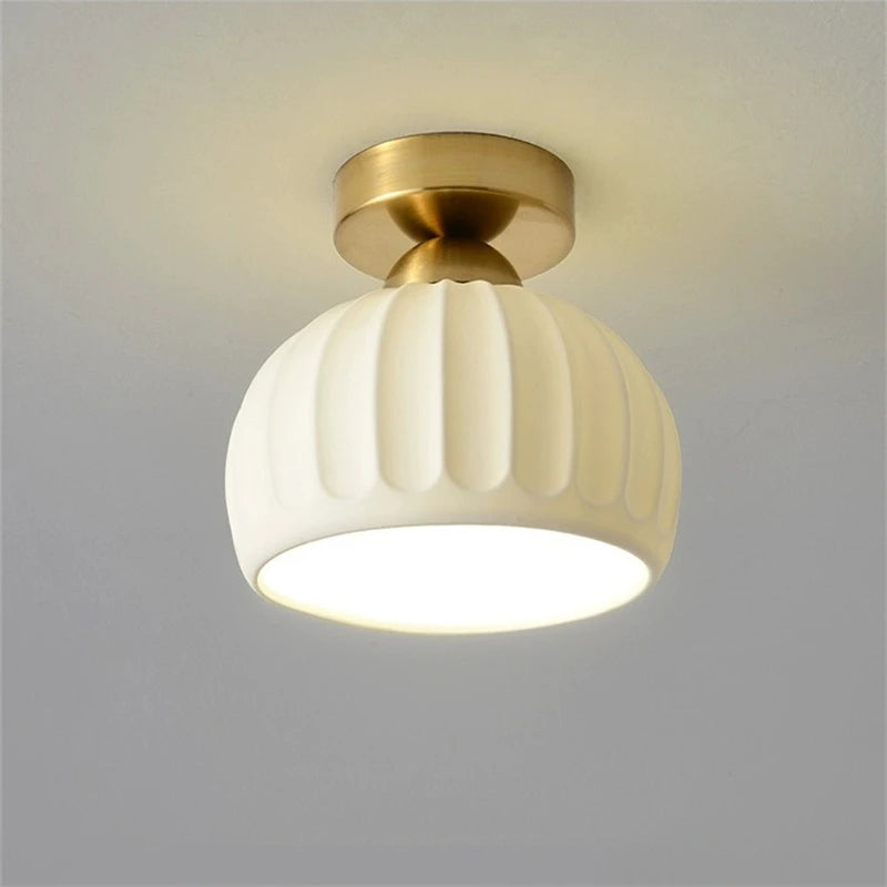 lampe moderne acrylique verre céramique blanc doré rayures horizontales minimaliste