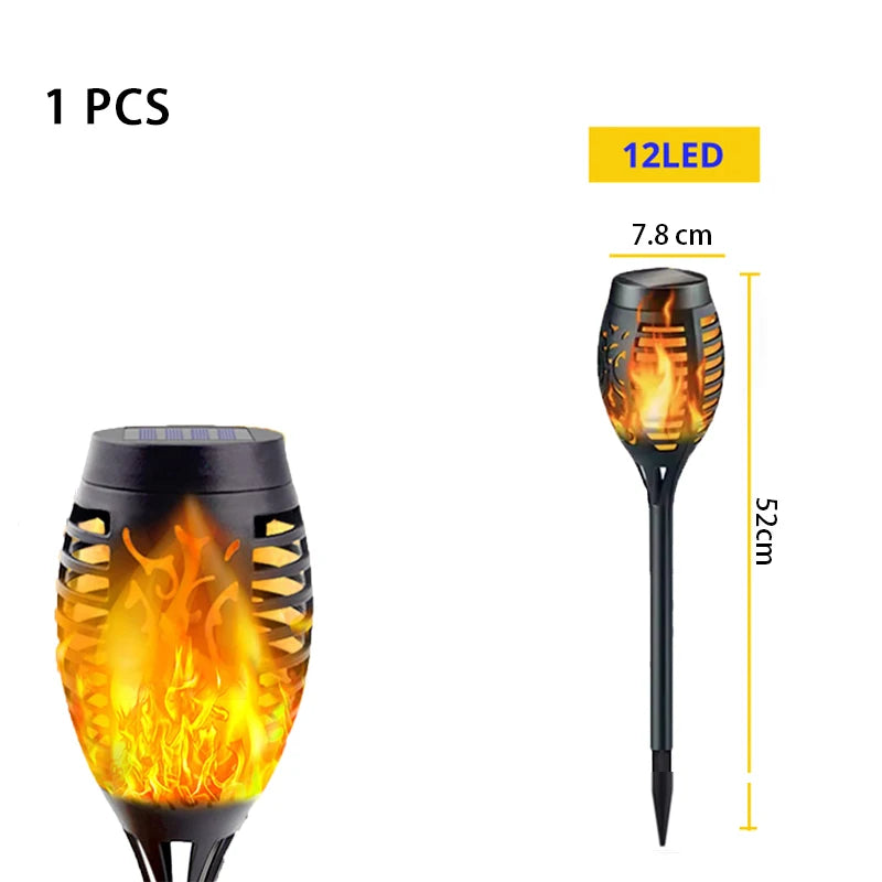 lampe solaire torche flamme artificielle moderne extérieure jardin pelouse tringle ip65 led 2492000lm abs