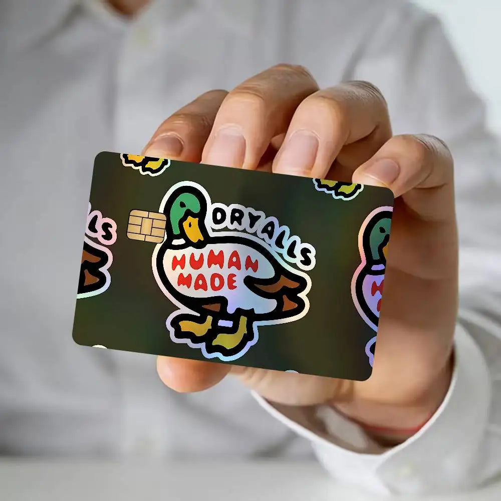 stylo waterproof autocollant full cover carte credit dessin anime canards coeurs mains human made