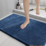 tapis bain gris rose boules relief antidérapant moderne sol epais chenille