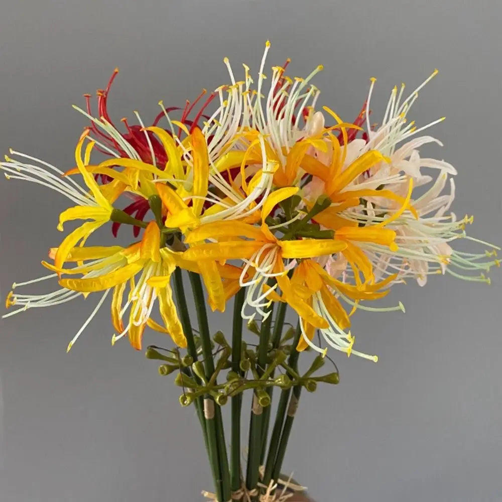 fleurs artificielles jaune rouge blanche modernes décoration intérieure minimaliste maison festive