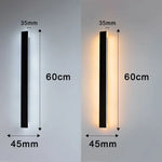 lampe murale led moderne noire frosted 40cm 60cm 80cm 100cm 120cm