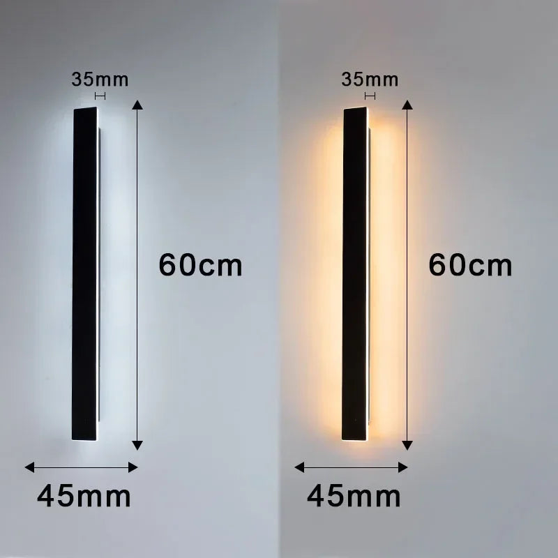 lampe murale led moderne noire frosted 40cm 60cm 80cm 100cm 120cm