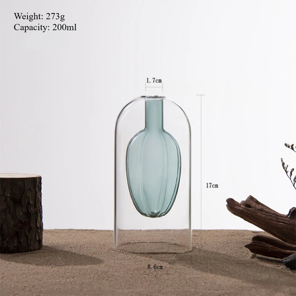 vase verre transparent moderne bouteille diffuseur parfum aromathérapie décoration salon minimaliste