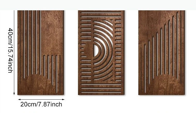 panneaux decoratifs murals modernes motifs vegetaux geometriques beige clair marron foncé vert foncé minimalistes