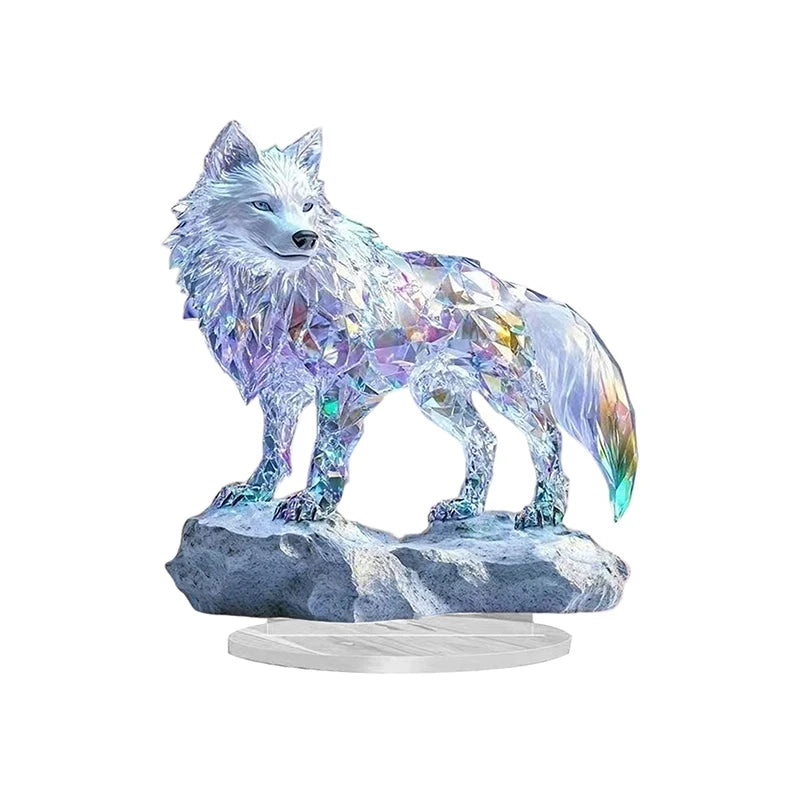 sculpture animale résine transparente détails fins brillants ornement cadeau déménagement