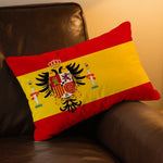 housse coussin drapeau espagnol imprimé polyester moderne rouge jaune blason royal 30x50cm 40x60cm 48x74cm