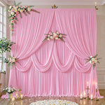 rideau fond blanc rose plissé drapé classique maison opacité tringle decoration