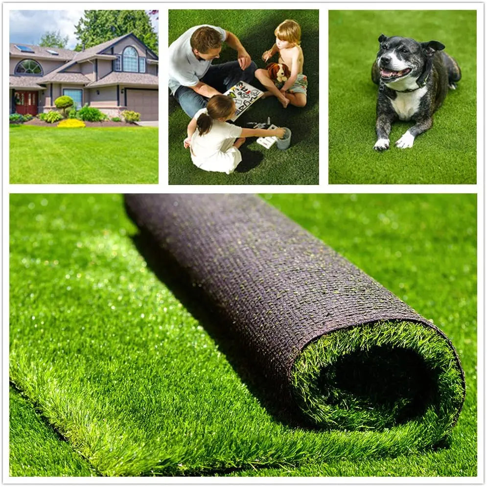 tapis pelouse artificielle herbe imitation extérieure chien golden retriever enfant arbre noel décoration festiveextérieur