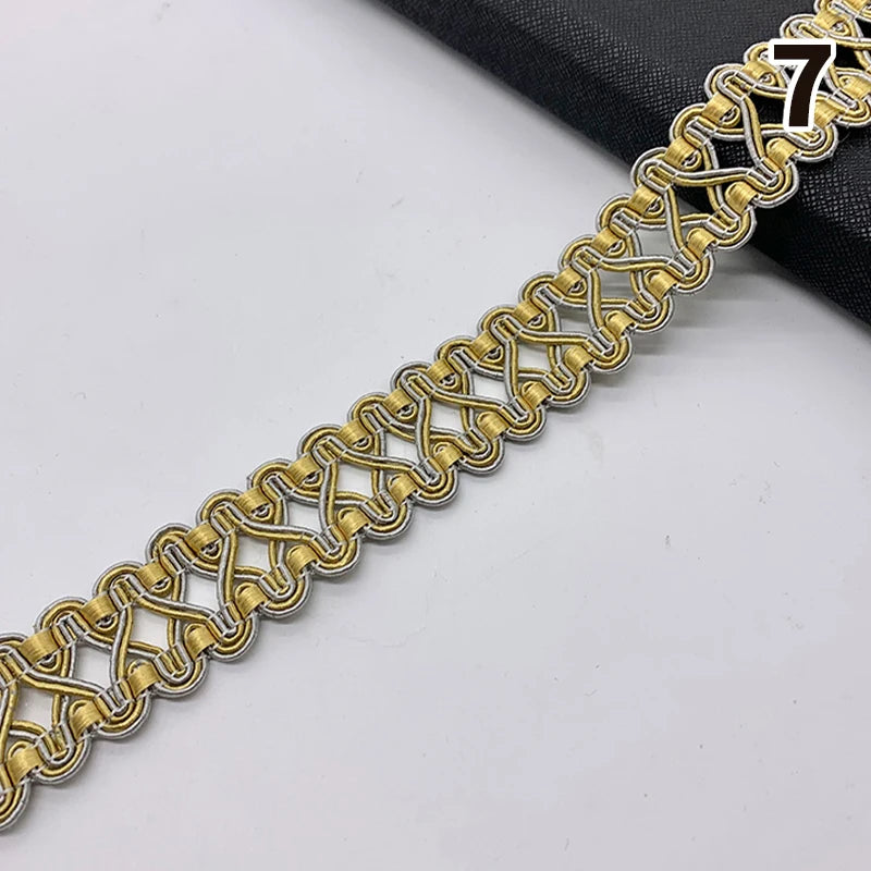 ruban dentelle intégrées largeur 3cm couleurs argent doré classique élégant opaque polyester écologique élastique