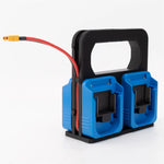 support rangement batterie xt60 chargeur outils électriques compartiments vis plastique lisse noir bleu rouge