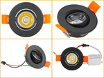 spot led noir orange argent 3w clips modernes 65mm 25mm 50mm