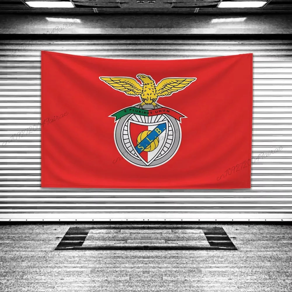 drapeau sport lisboa benfica rouge aigle doré classique intérieur décoration chambre polyester tissage rectangle