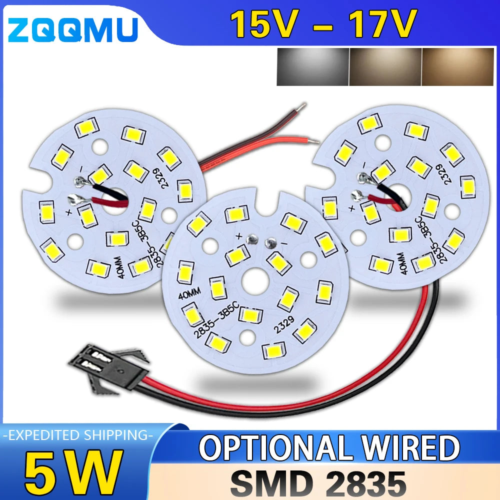 ampoule led plaque 40mm blanc 6000k diodes smd modernes câble connecteur