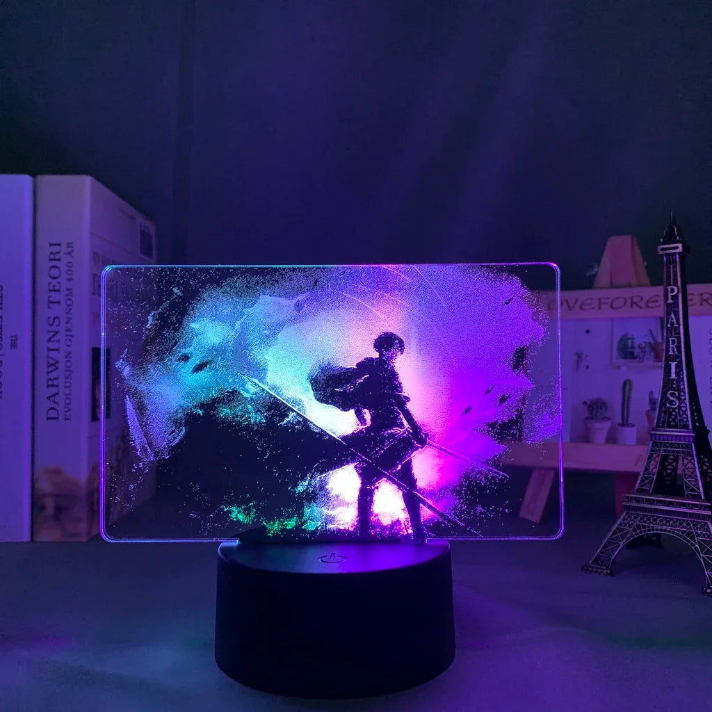 lampe led transparente anime attaque titan télécommande veilleuse moderne chambre enfant fond abstrait armes