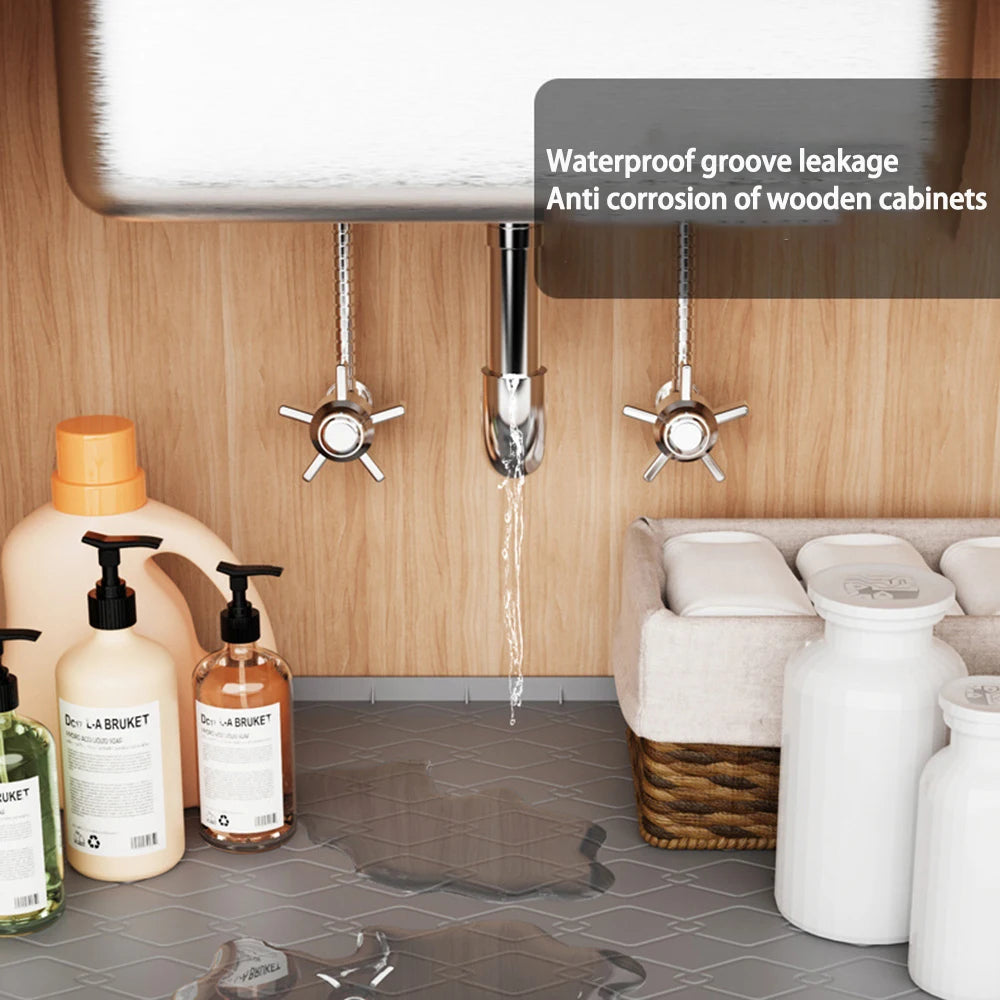 tapis imperméable sous évier tapis sol cuisine salle bain récupération eau moderne utilitaire