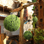 boule artificielle verte décoration extérieure moderne chaîne feuillage dense 10cm 13cm 18cm 23cm 28cm