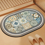 tapis sol multicolore patchwork moderne motifs géométriques floraux salle bain lavable machine absorbant