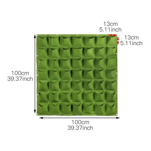 sac plantes muraux 18 poches feutre non tissé vert pratique moderne anneaux métalliquesextérieur