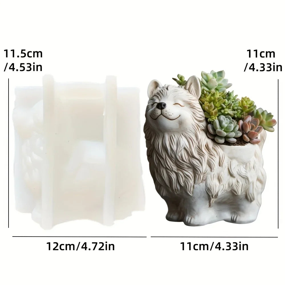 moule silicone cache pot crâne fleurs décoratif résine plante succulente jardin objet artisanal noir