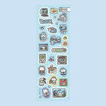stickers kawaii multicolores dessins animés adhésifs mignons thème cuisine jeux vidéo halloween
