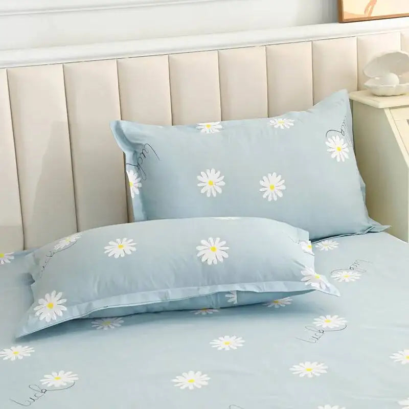 taies d'oreiller fleur bleu violet moderne non toxique polyester respectueux environnement