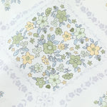 tissu coton imprimé fleurs carreaux blanc rose vert bleu jaune vintage 235cm popeline sergé