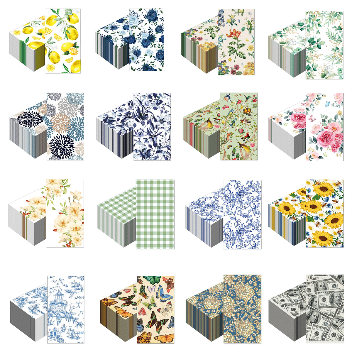 serviettes table papier jetables motif floral mariage décoration fête anniversaire classique