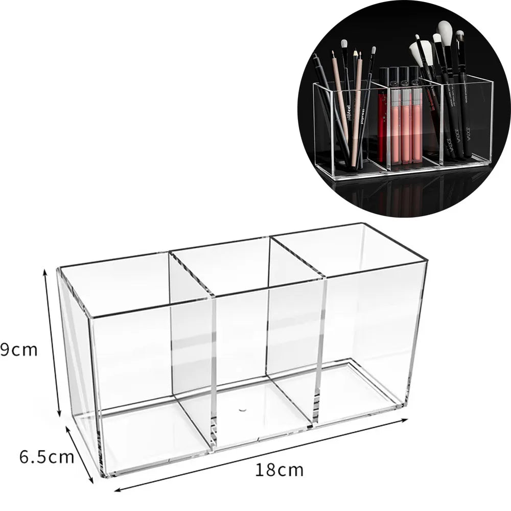 présentoir cosmétique transparent moderne boîte rangement maquillage acrylique 10 gonds doré minimaliste
