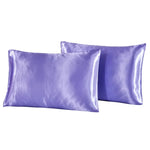 housse coussin satinée bleu marine moderne pièces literie polyester opaque fixations