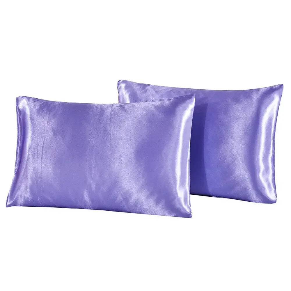 housse coussin satinée bleu marine moderne pièces literie polyester opaque fixations