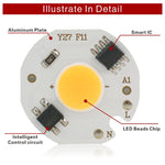 Plaque LED moderne 10W 7W 5W 3W Smart IC blanc circulaire LED beads chip